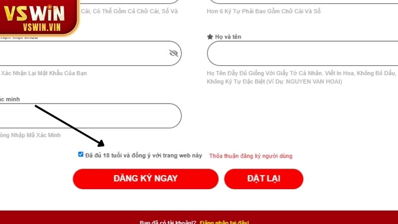 Các điều kiện cần thiết để đăng ký VSWIN thành công