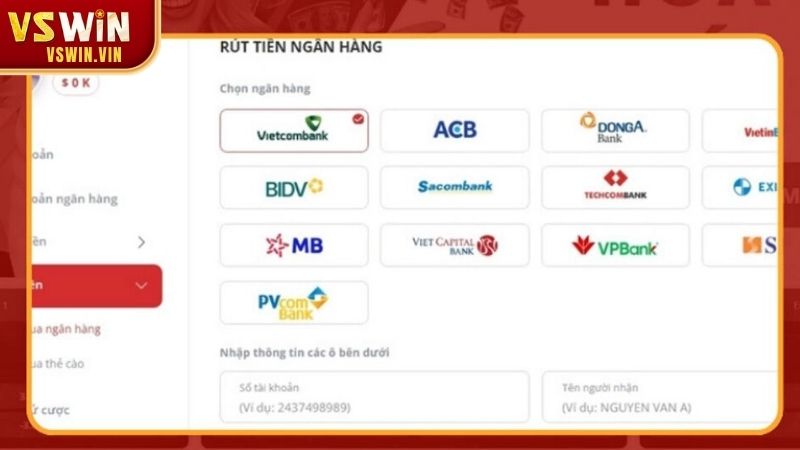 Bước 1: Truy cập tài khoản và chọn mục rút tiền